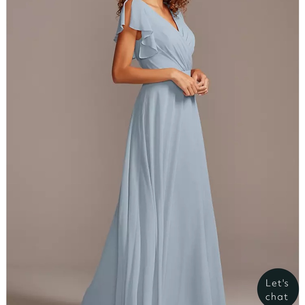 David's Bridal DB Studio Flutter Sleeve Dress with full skirt Style #F20065